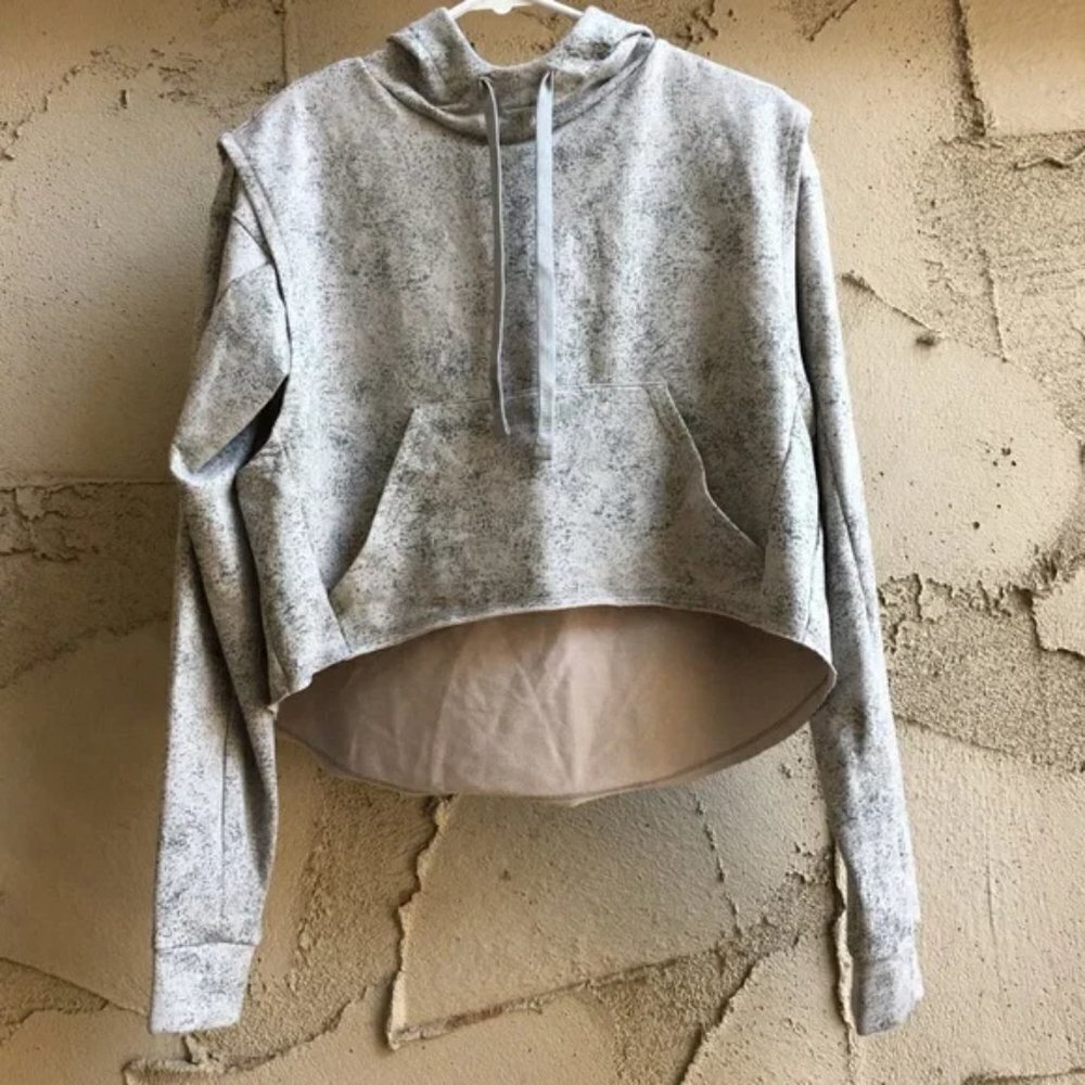 Gymshark Chalk Hoodie Top Sweater Hoodie Light Grey Print I Size S